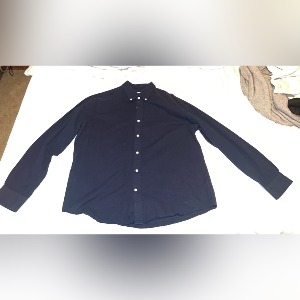 dark blue collared long sleeve shirt size XL
